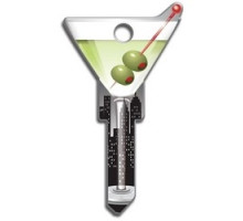 LUCKY LINE PRODUCTS INC  B133K               House Key, Kwikset, Martini, Brass, Enamel Coating, 1 each per Card