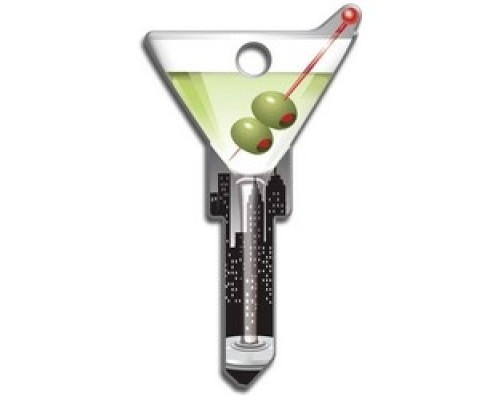 LUCKY LINE PRODUCTS INC  B133K               House Key, Kwikset, Martini, Brass, Enamel Coating, 1 each per Card