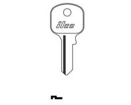 KABA ILCO CORP  AB13 NP A14               Cylinder Lock Key Blank, Brass, Nickel Plated, 14 Price Group, For Abus