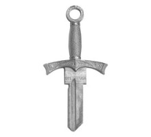 LUCKY LINE PRODUCTS INC  B301S               House Key, Schlage, Forged Sword, Hand Crafted/Sculpted, Cast Alloy Metal, Rich Patina