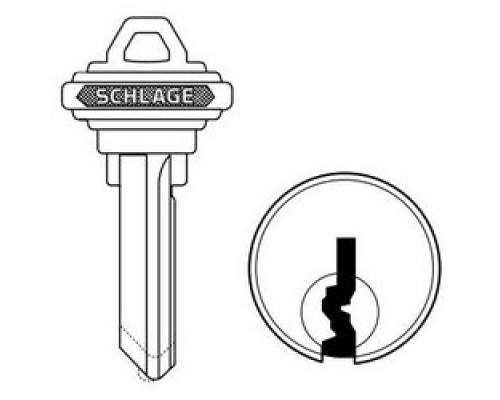 SCHLAGE ALLEGION BRAND  35-101-CE        Door Lock Cylinder Key Blank, Classic, Conventional, Embossed, Standard Bow, 6-Pin Cylinder, CE Keyway, Nickel Silver