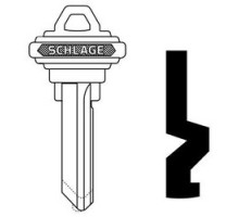 SCHLAGE ALLEGION BRAND  35-056-E        Door Lock Cylinder Key Blank, Classic, Conventional, Embossed, Standard Bow, Control, E Keyway, Nickel Silver
