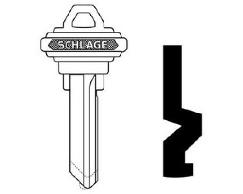 SCHLAGE ALLEGION BRAND  35-056-E        Door Lock Cylinder Key Blank, Classic, Conventional, Embossed, Standard Bow, Control, E Keyway, Nickel Silver