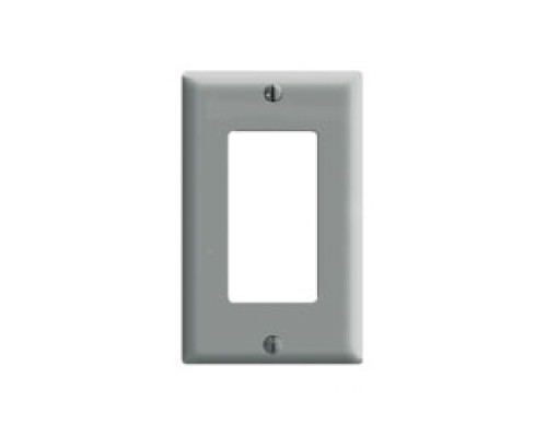 LEVITON  80401-GY               1-gang Decora/gfci Device Decora Wallplate, Standard Size, Thermoset, Device Mount, Gray