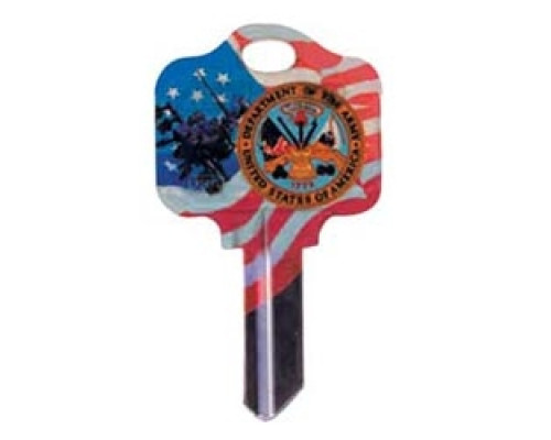 KABA ILCO CORP  SC1-ARMY A43               Decorative Key Blank, Personali-Keys, Schlage/Baldwin, Army Logo, Small Bow, Big Impact, SC1 Keyway, 43 Price Group