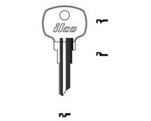 KABA ILCO CORP  1069-5Y NP A08  AA38777012              Cylinder Lock Key Blank, Brass, Nickel Plated, 8 Price Group, For National Cabinet Lock