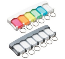 LUCKY LINE PRODUCTS INC 60562        Key Tag Rack, 6-Key, Rugged Plastic, Charcoal Gray, With 6 Clear Tag, Adhesive Tape, Jump Ring, 1 each per Blister Card