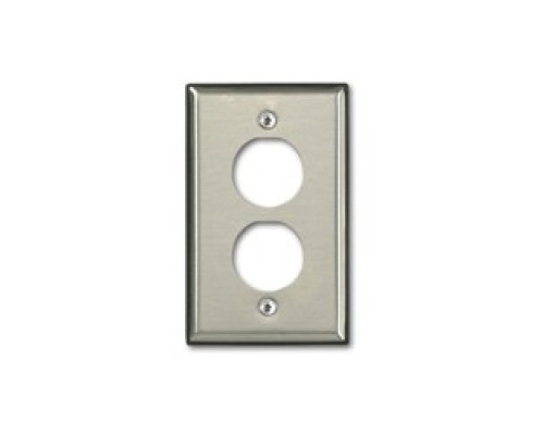 LEVITON  D6710-1S2               Wall Plate, Industrial, 2-Port Single-Gang, Stainless Steel