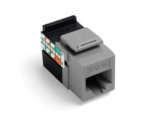 LEVITON  5G108-RG5               GigaMax 5e QuickPort Connector, UTP Category 5e, 110 Style Termination, Universal Wiring, Grey