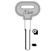 KABA ILCO CORP  S32YS-P NP A21               Vehicle Key Blank, High Security, Plastic Head, Special Key Machine, Brass, Nickel Plated, 21 Price Group, For Saab