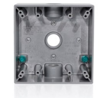 LEVITON  2GM53-GY               Two Gang Die-cast Weatherproof Box with Three 1/2