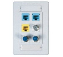 BELDEN  AX101441               Interface Plates 6-PORT Single Gang Flush White