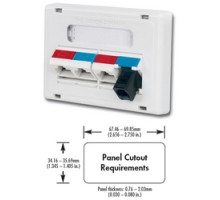 SIEMON COMPANY  MX-MFP-01               Modular Furniture Adapter, 1.35 in x 2.65 in, 4 Openings, MX, Black