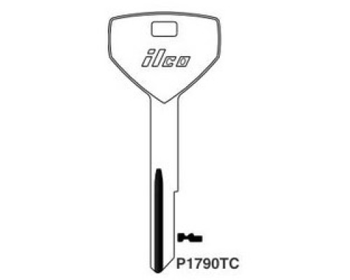 KABA ILCO CORP  P1790TC NP A16  AA00017372              Vehicle Key Blank, Brass, Nickel Plated, 16 Price Group, For Chrysler, Maserati