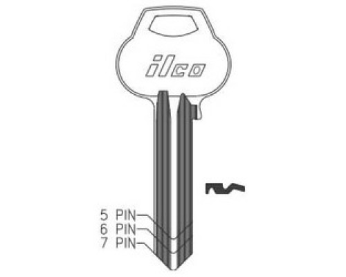 KABA ILCO CORP  A1011-L4 NS A29               Cylinder Lock Key Blank, 6-Pin, Natural Nickel Silver, 4 Price Group, For Corbin/Russwin