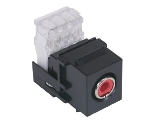 HUBBELL PREMISE WIRING SFRC110R        Audio Video Connector, RCA 110-Style, nickel, red. Sold in carton increments only. Carton contains - 25 keystone connectors individually bagged .