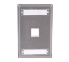 HUBBELL PREMISE WIRING  SSFL11               Plate, Ss, 1-G, 1Port, with Lbl Field