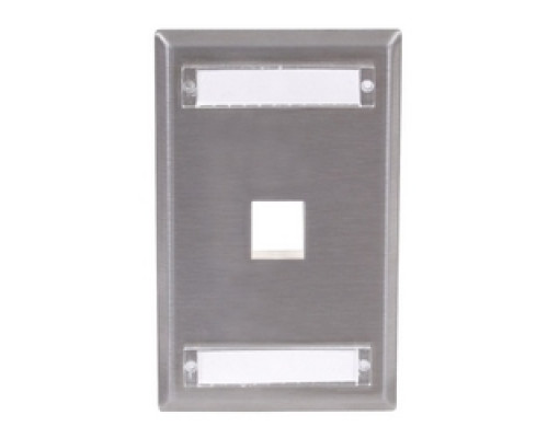 HUBBELL PREMISE WIRING  SSFL11               Plate, Ss, 1-G, 1Port, with Lbl Field