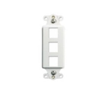 ON-Q/LEGRAND  WP3413WH               Decorator Outlet Strap, 3-Port, Keystone Insert Plug, 1.65