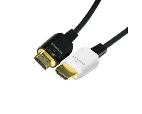 ON-Q/LEGRAND  AC2F20BK  AC2F20-BK              HDMI Cable, Type A 19-Pin to Type A 19-Pin, Active Optical, 30 AWG, 20 Meter Length, 18 Gbps, Gold Plated Connector, Plastic Optical Fiber, Black