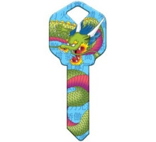 HOWARD KEYS  KW-HK36               Decorative Key Blank, Kwikset, Dragon Design