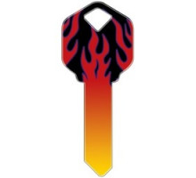 HOWARD KEYS  KW-HK11               Decorative Key Blank, Kwikset, Flames Design
