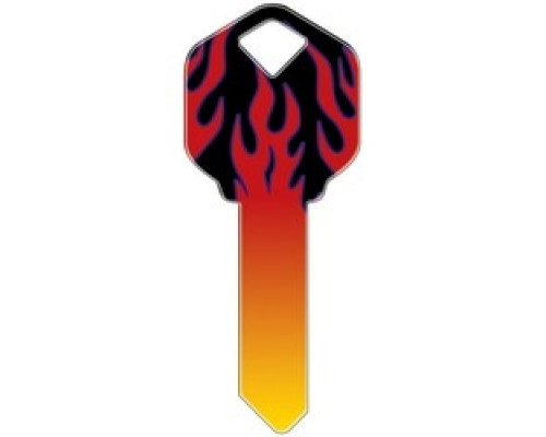 HOWARD KEYS  KW-HK11               Decorative Key Blank, Kwikset, Flames Design