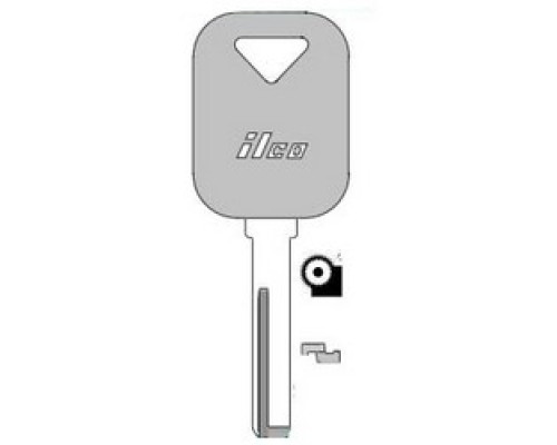 KABA ILCO CORP  S60HF-P NP A20               Vehicle Key Blank, High Security, Plastic Head, Special Key Machine, Brass, Nickel Plated, 20 Price Group, For Volvo