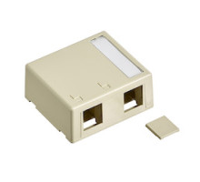 LEVITON  41089-2IP               QuickPort Surface Mount Housing, 2-Port, Ivory, Includes 1 Blank QuickPort Insert