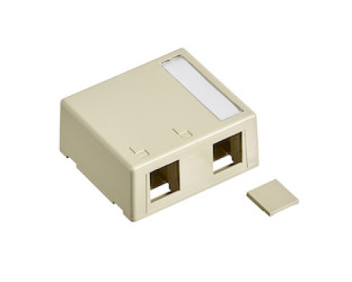 LEVITON  41089-2IP               QuickPort Surface Mount Housing, 2-Port, Ivory, Includes 1 Blank QuickPort Insert