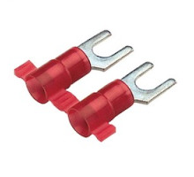 PANDUIT  PN18-14F-3K               Fork Terminal, nylon insulated, metal insulation grip sleeve, 22 - 18 AWG wire range, 1/4 stud size.