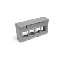 LEVITON  49910-EG4               QuickPort Modular Furniture Extended Depth Faceplate, 4-Port, Grey, Includes 1 Blank Insert