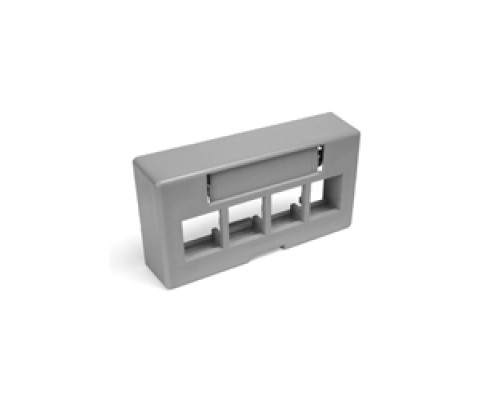 LEVITON  49910-EG4               QuickPort Modular Furniture Extended Depth Faceplate, 4-Port, Grey, Includes 1 Blank Insert