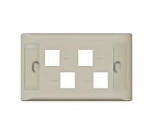 COMMSCOPE ENTERPRISE SOLUTIONS  2111203-1  2111203-1              Faceplate, 4-Port, Horizontal, Single Gang, with Label Covers and Icons, Almond