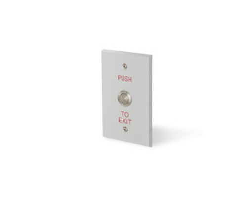 LOCKNETICS  MPB-100               Metal push to exit button, Single gang, Vandal resistant, Momentary, 12/24VDC, SPDT switch contact rated @ 5A/125VAC