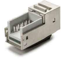 HELLERMANNTYTON  RJ45FC6AS               Category 6A Shielded Modular Jack, Mill Finish, 1/bag