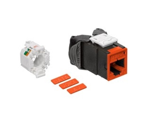 LEVITON  61UJK-RO6               Mod Jack, Atlas-X1, Category 6 UTP Connector, Orange