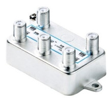 PICO DIGITAL INC  TSV-4SB               CATV Splitter, Vertical, 4-Port, 4-Way, Capacitor Coupling Circuit, Soldered Back Cover Plate, 8 dB at 1 Gigahertz, 130 dB EMI, Die-Cast Zinc Alloy, Silver Coated