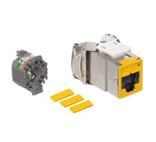 LEVITON  6ASJK-SY6               Mod Jack, Atlas-X1, Category 6A Shielded Connector, With Shutters, Yellow
