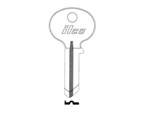 KABA ILCO CORP  1071M NP A15  AA42201012              Cylinder Lock Key Blank, 5-Pin, Brass, Nickel Plated, 15 Price Group, For Wilson-Bohannon