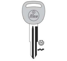 KABA ILCO CORP  B114R-PT NP  IAX00003762              Vehicle Key Blank, Transponder Key, Brass, Nickel Plated, For Saturn