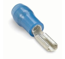 THOMAS & BETTS  RB11M               Nylon Insulated Female Disconnect, Length 0.75in, 0.15 Width, Max Insulation 0.135, Tab Size 0.110x.020, Wire Range #16-#14 AWG, Blue, Copper, Tin Plated, On Mylar Tape, 1,000 Pack