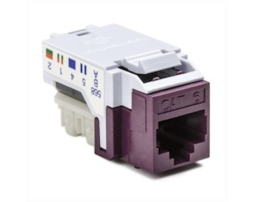 HELLERMANNTYTON  RJ45FC6-VIO               Category 6 Modular Keystone Jack, Plenum Rated, Violet, 1/bag