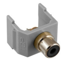 HUBBELL PREMISE WIRING  SFRCBKGY               RCA Connector, Solder Termination,Black Insulator, Gray Housing