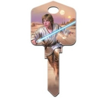 HOWARD KEYS  SC1-SW12               Decorative Key Blank, Schlage, Painted, Star Wars Luke Skywalker Design, Individually Carded