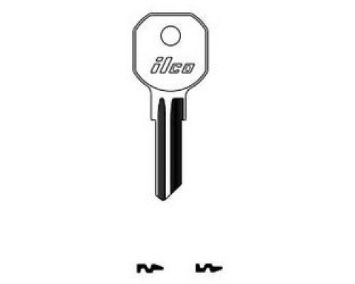 KABA ILCO CORP  1536 NP A08  AA01215012              Cylinder Lock Key Blank, Brass, Nickel Plated, 8 Price Group, For Hurd