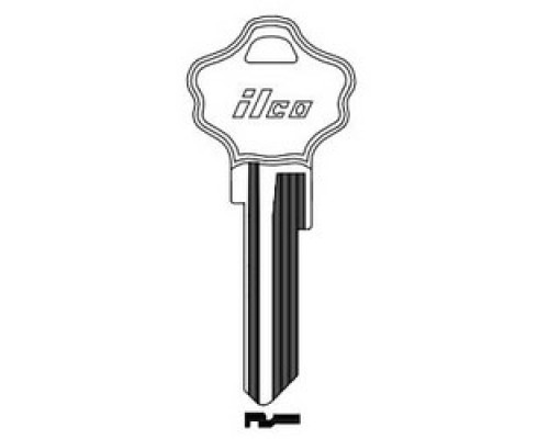 KABA ILCO CORP  A1176ST NP A03  AL01501032              Cylinder Lock Key Blank, 6-Pin, Original Shape Bow, Brass, Nickel Plated, 3 Price Group, For Titan/Kwikset