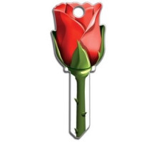 LUCKY LINE PRODUCTS INC  B107K               House Key, Kwikset, Rose, Brass, Enamel Coating, 1 each per Card