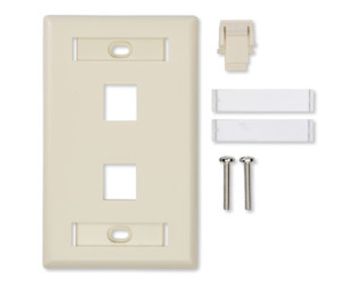 BELDEN  AX102655               KeyConnect Faceplates 2-Port, with ID Windows, Single Gang, Flush White