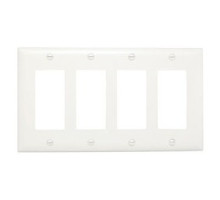 ON-Q/LEGRAND  TP264W               Decorator Wallplate, Unbreakable, 4-Gang, 0.07